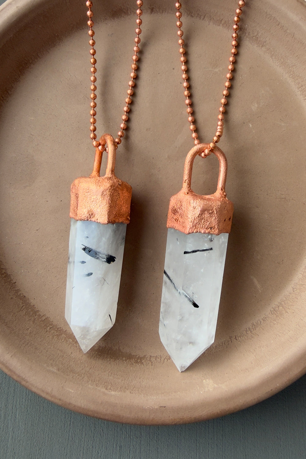 Rutilated Quartz Copper Pendant Necklace