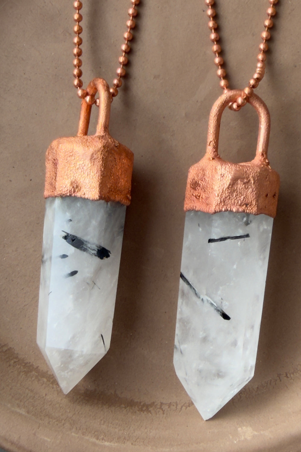 Rutilated Quartz Copper Pendant Necklace