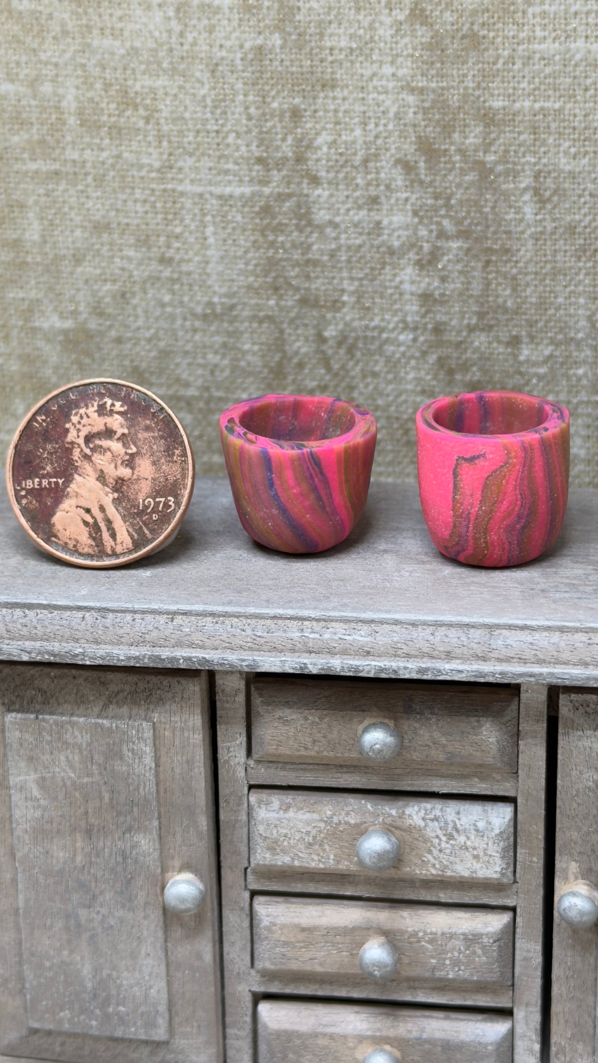 Pink Miniature Table Pots Set