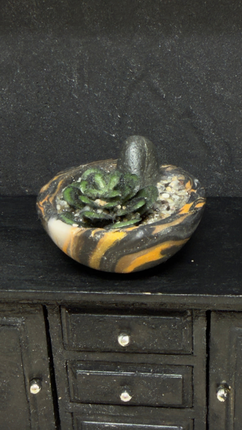Dollhouse Miniature Floor Planter | Dark Victorian Decor