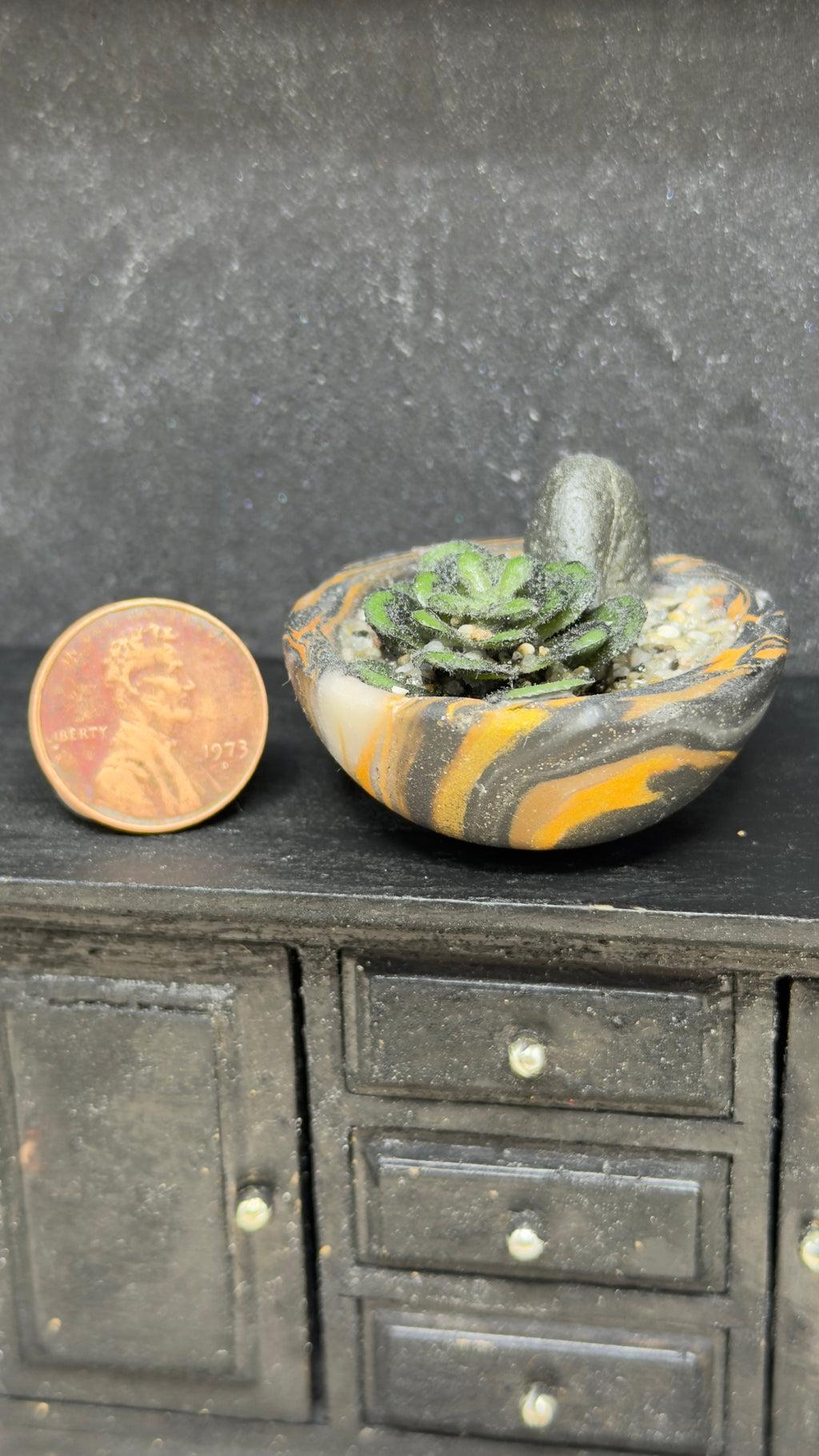 Dollhouse Miniature Floor Planter | Dark Victorian Decor