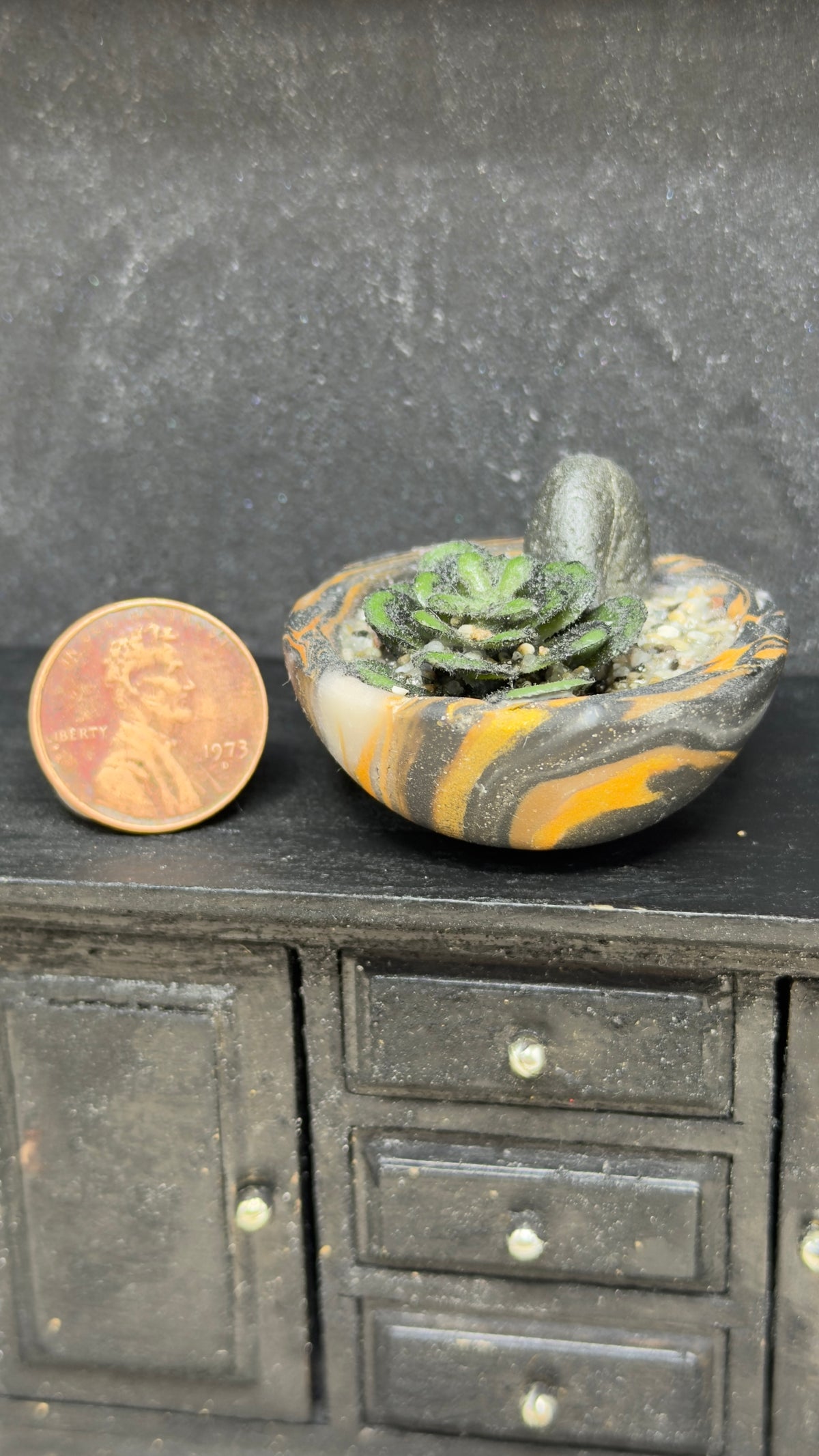 Dollhouse Miniature Floor Planter | Dark Victorian Decor