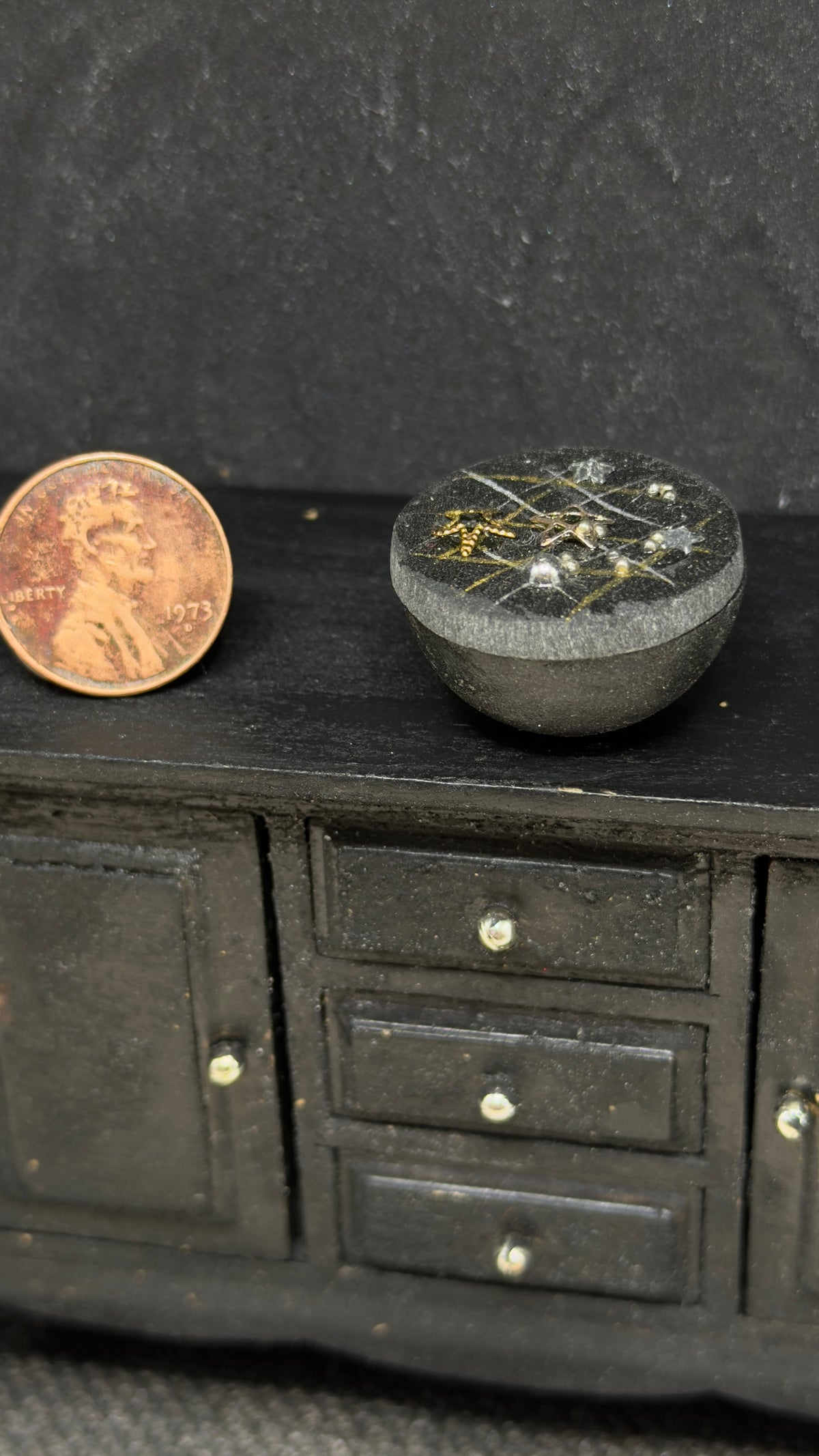Miniature Witch’s Lidded Bowl | Dollhouse Halloween Decor