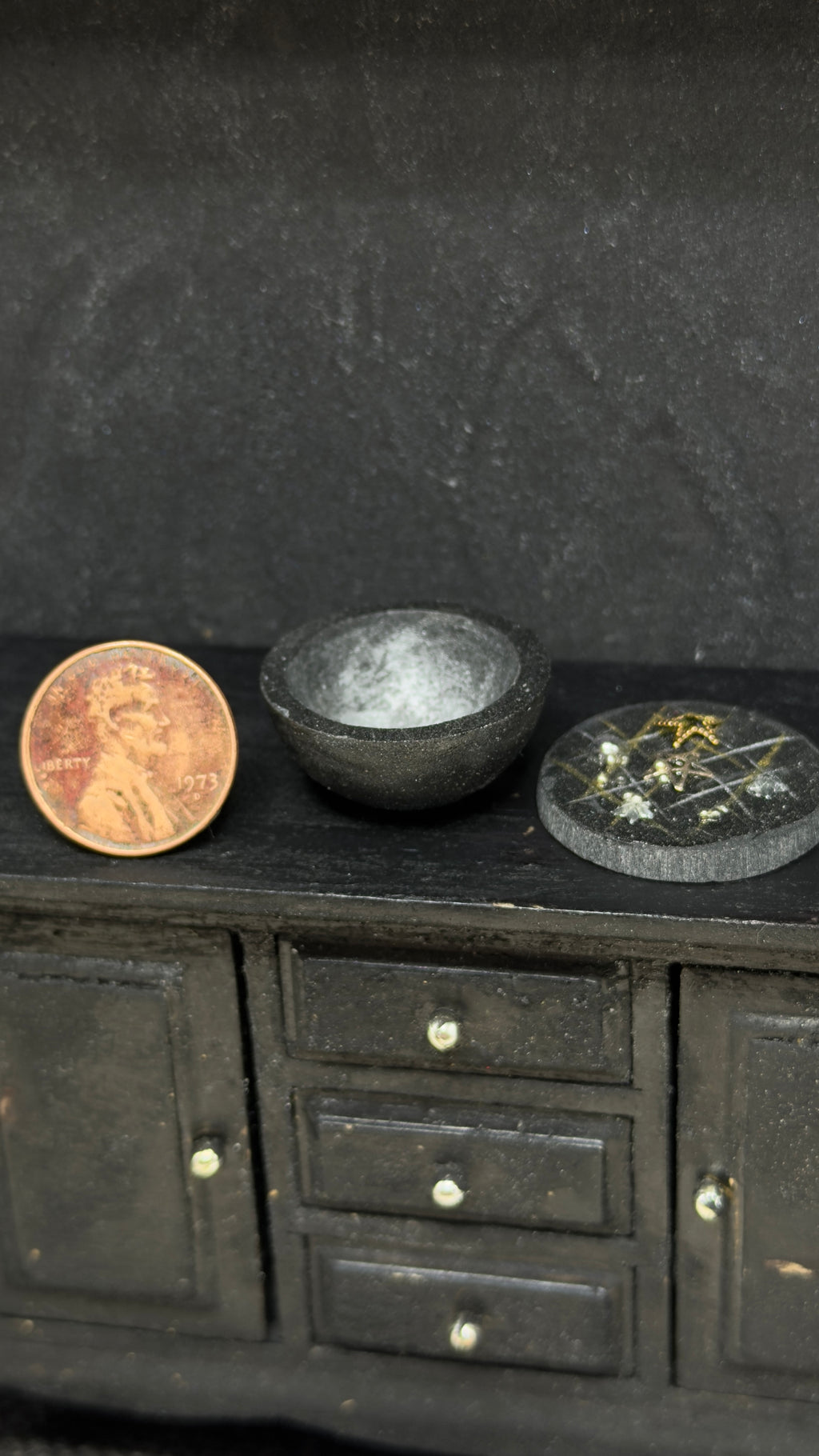 Miniature Witch’s Lidded Bowl | Dollhouse Halloween Decor