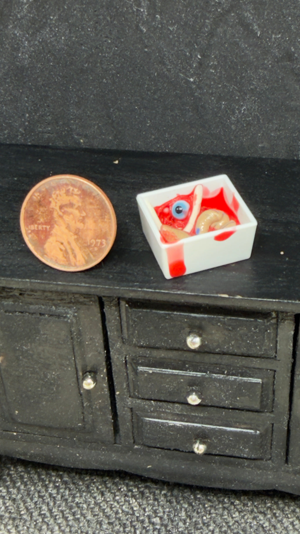 Miniature Gore Tray for Haunted Dollhouses