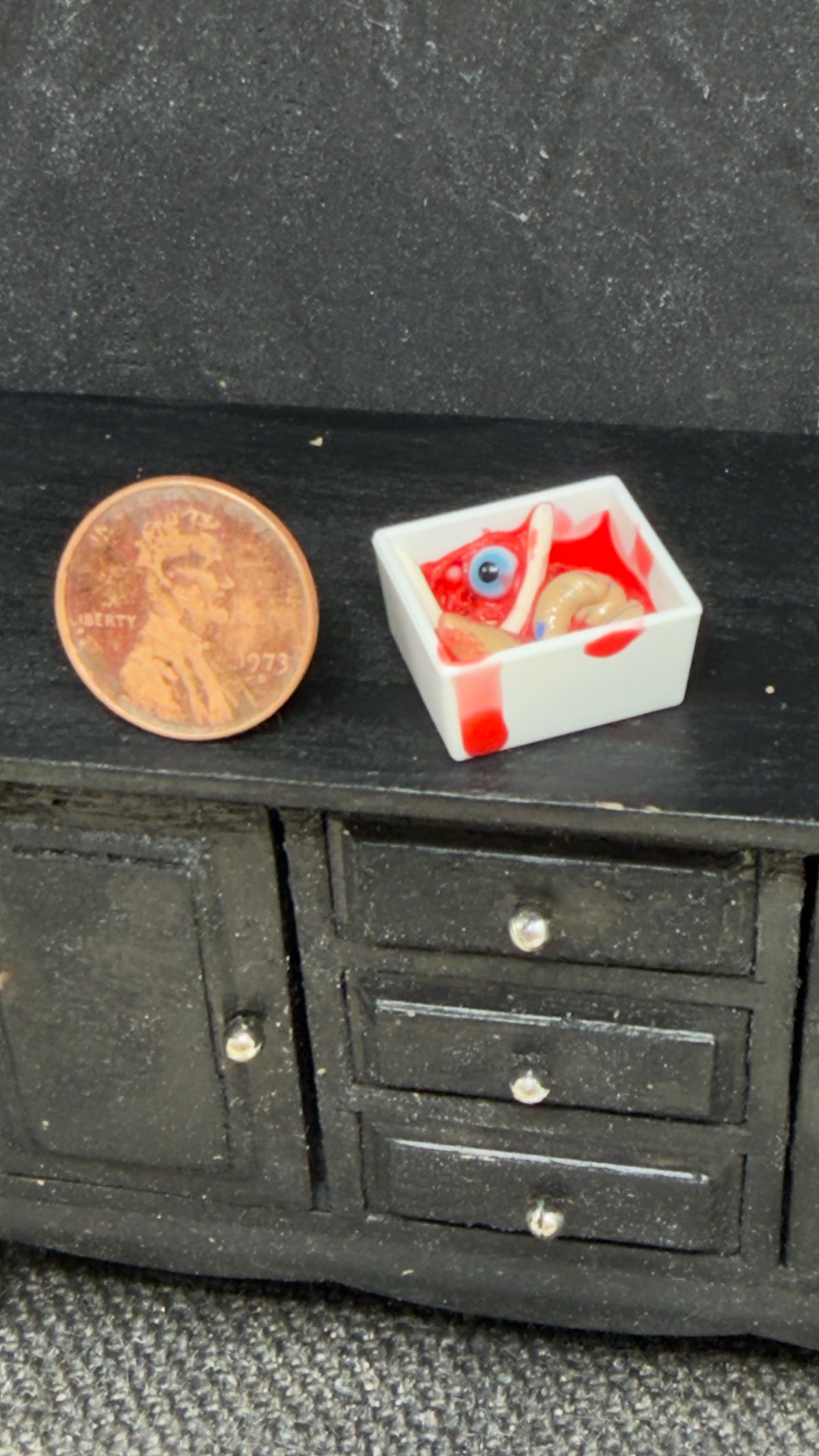 Miniature Gore Tray for Haunted Dollhouses