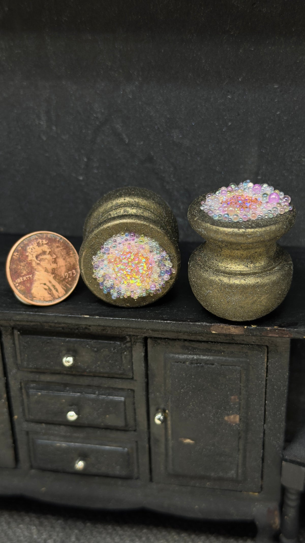 Bubbling Cauldron Miniature Pot for Dollhouses