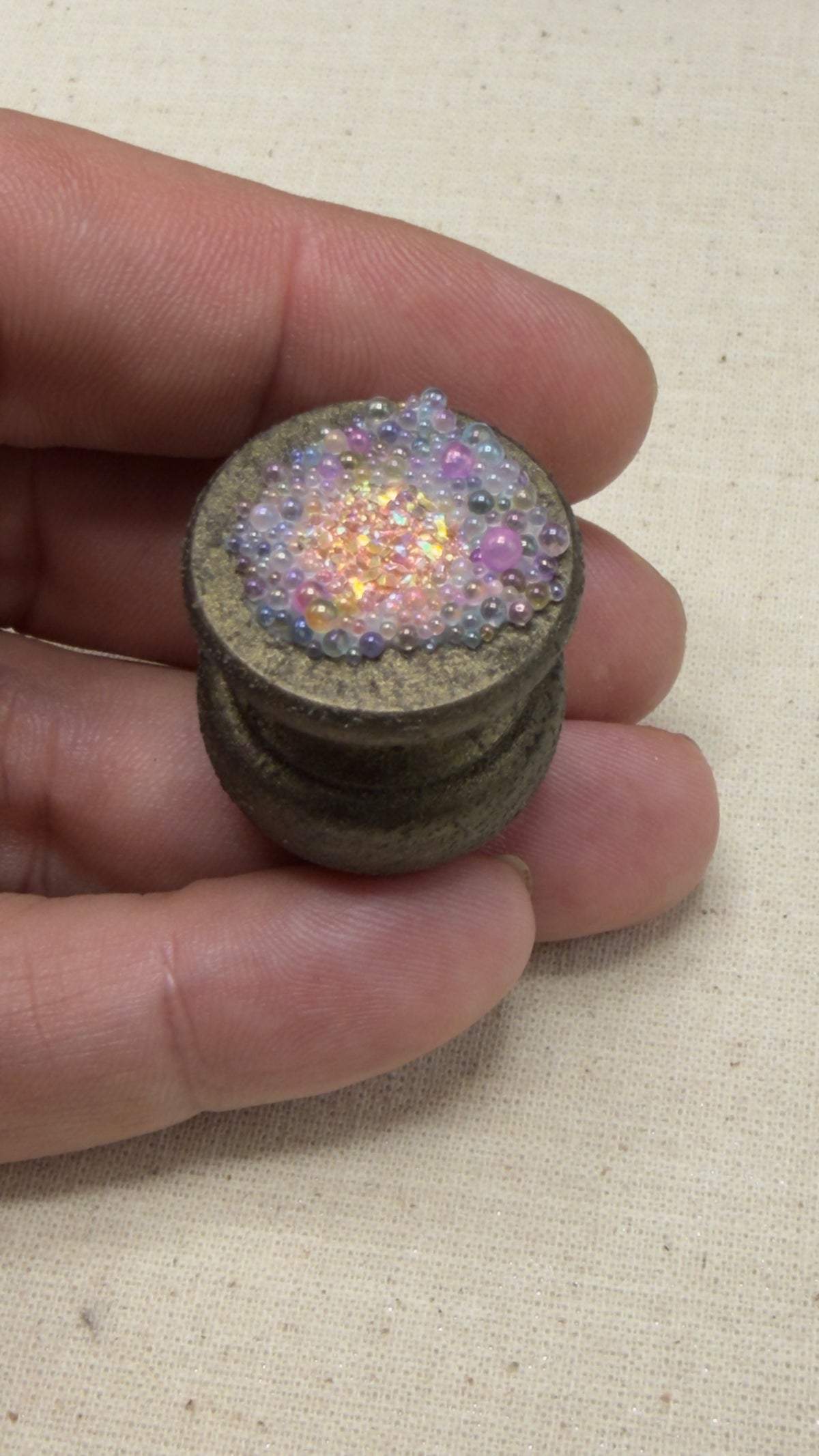 Bubbling Cauldron Miniature Pot for Dollhouses