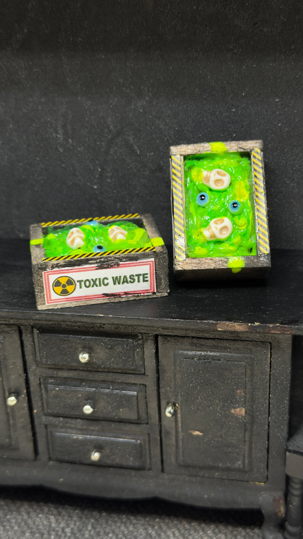 Toxic Waste Vat Miniature for Haunted Dollhouses