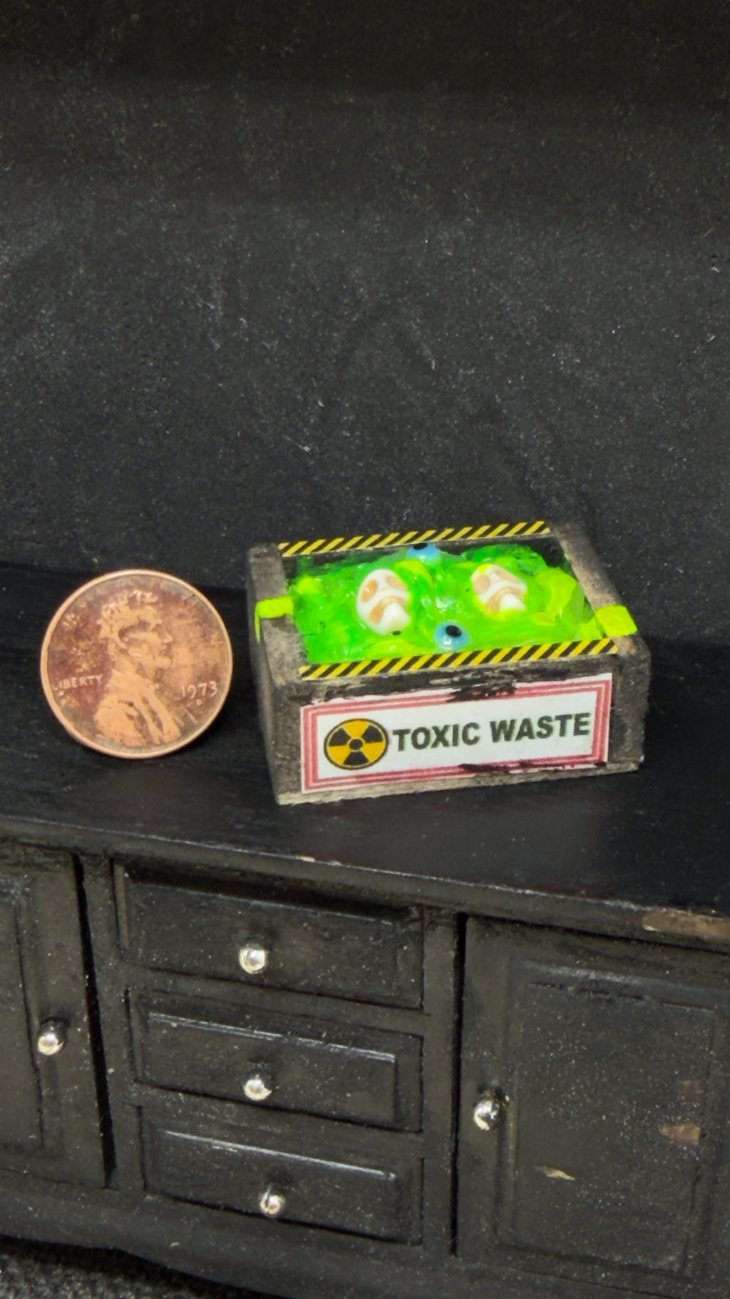 Toxic Waste Vat Miniature for Haunted Dollhouses