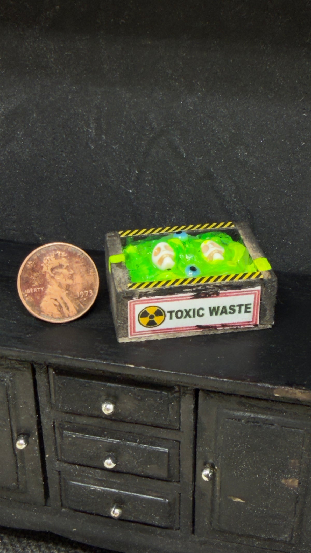 Toxic Waste Vat Miniature for Haunted Dollhouses