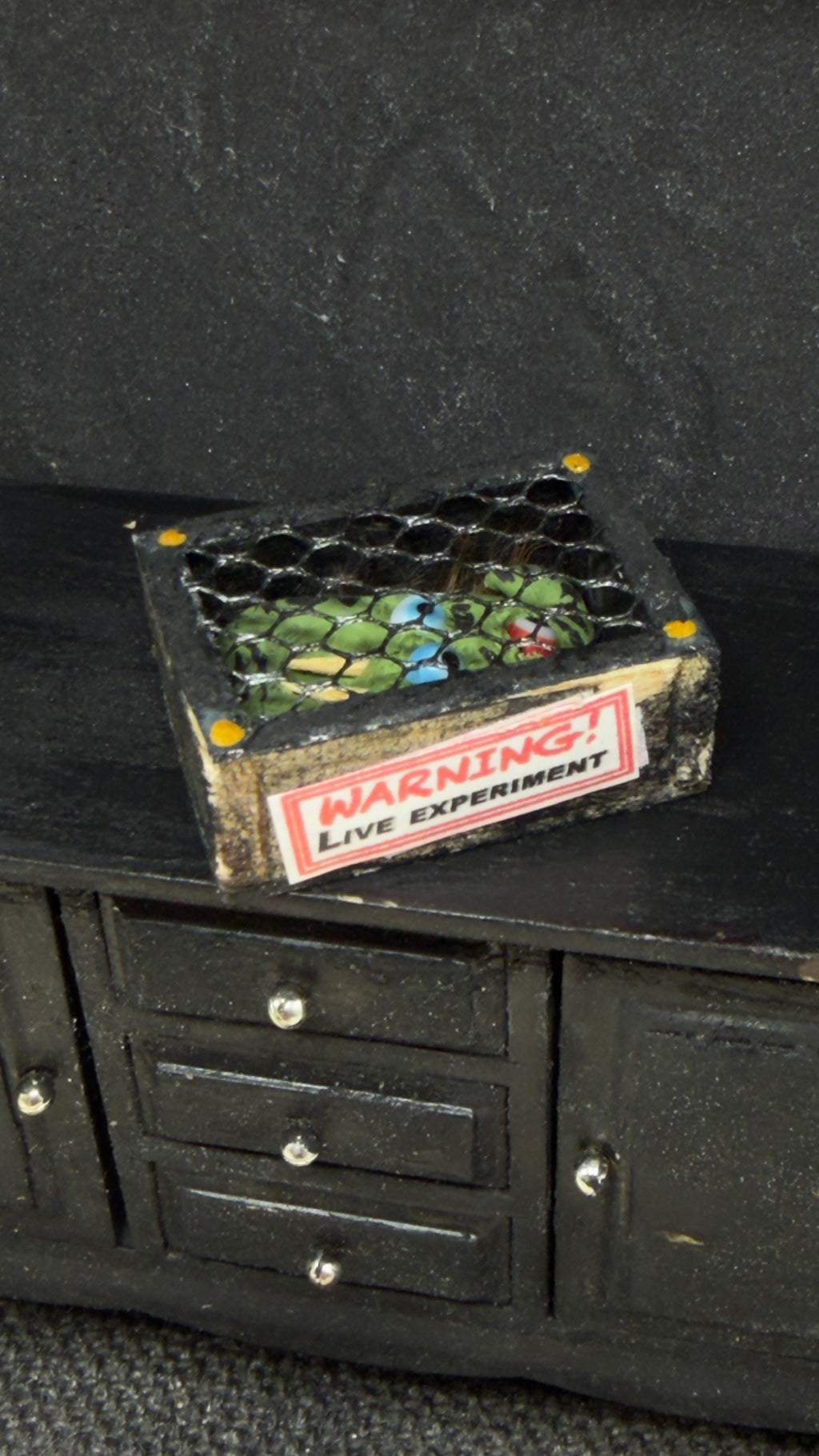 Warning! Live Experiment Monster Cage Miniature