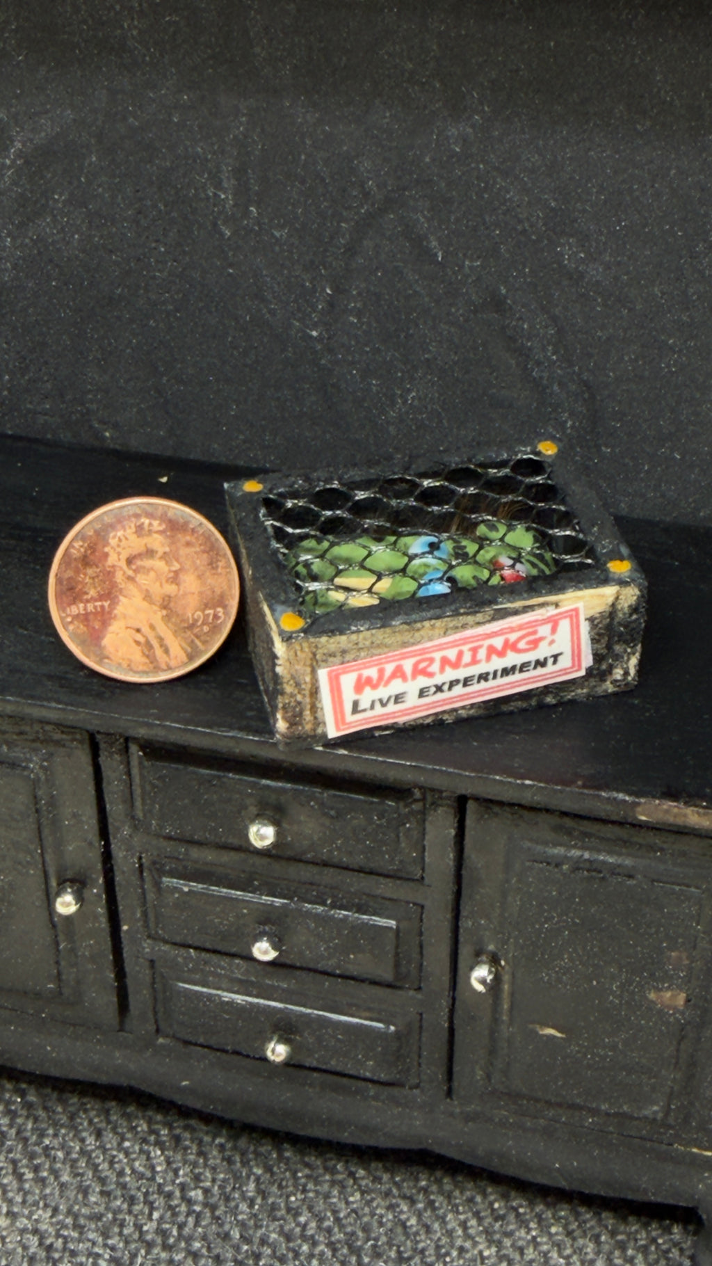 Warning! Live Experiment Monster Cage Miniature