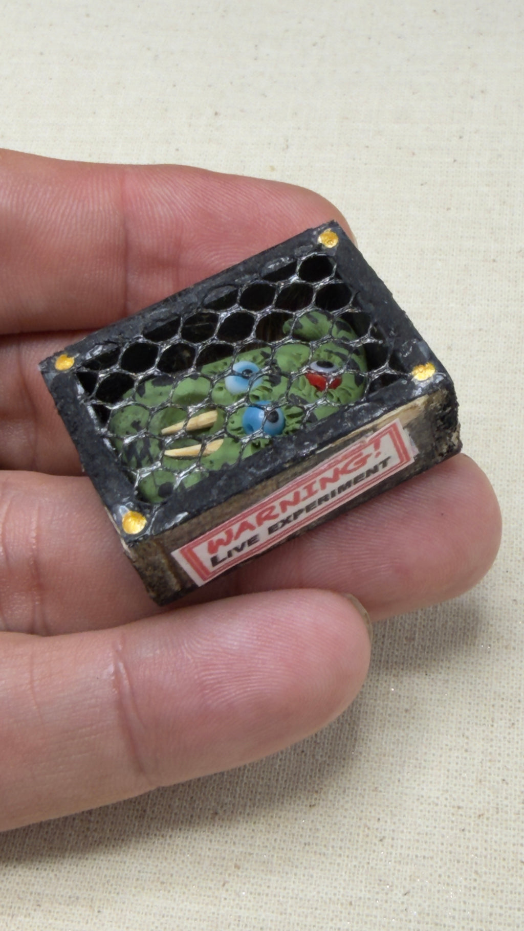 Warning! Live Experiment Monster Cage Miniature