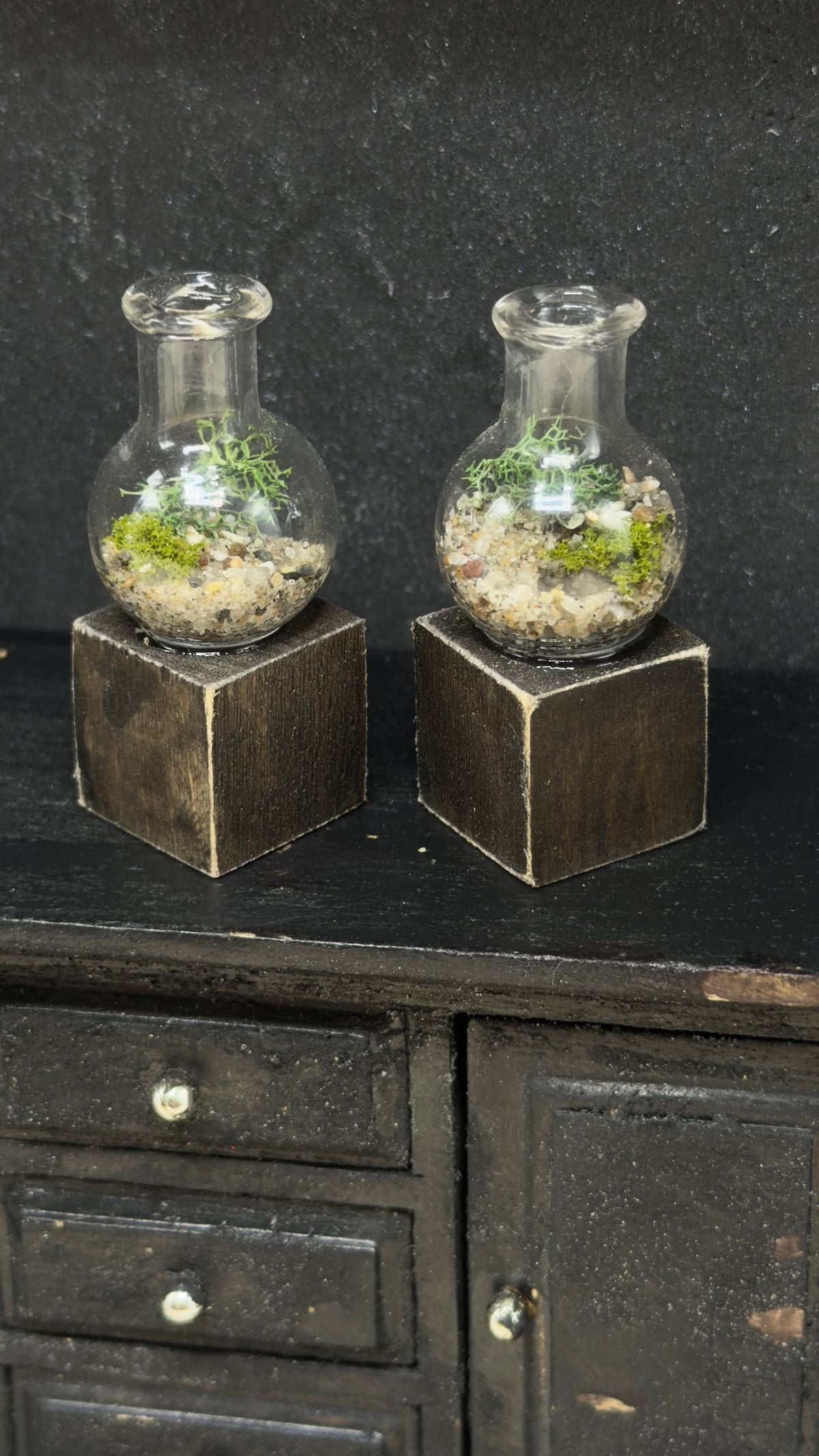 Miniature Glass Terrarium for Dollhouse Diorama