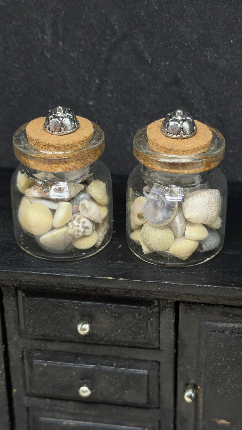 Miniature Jar of Shells for Dollhouse Decor