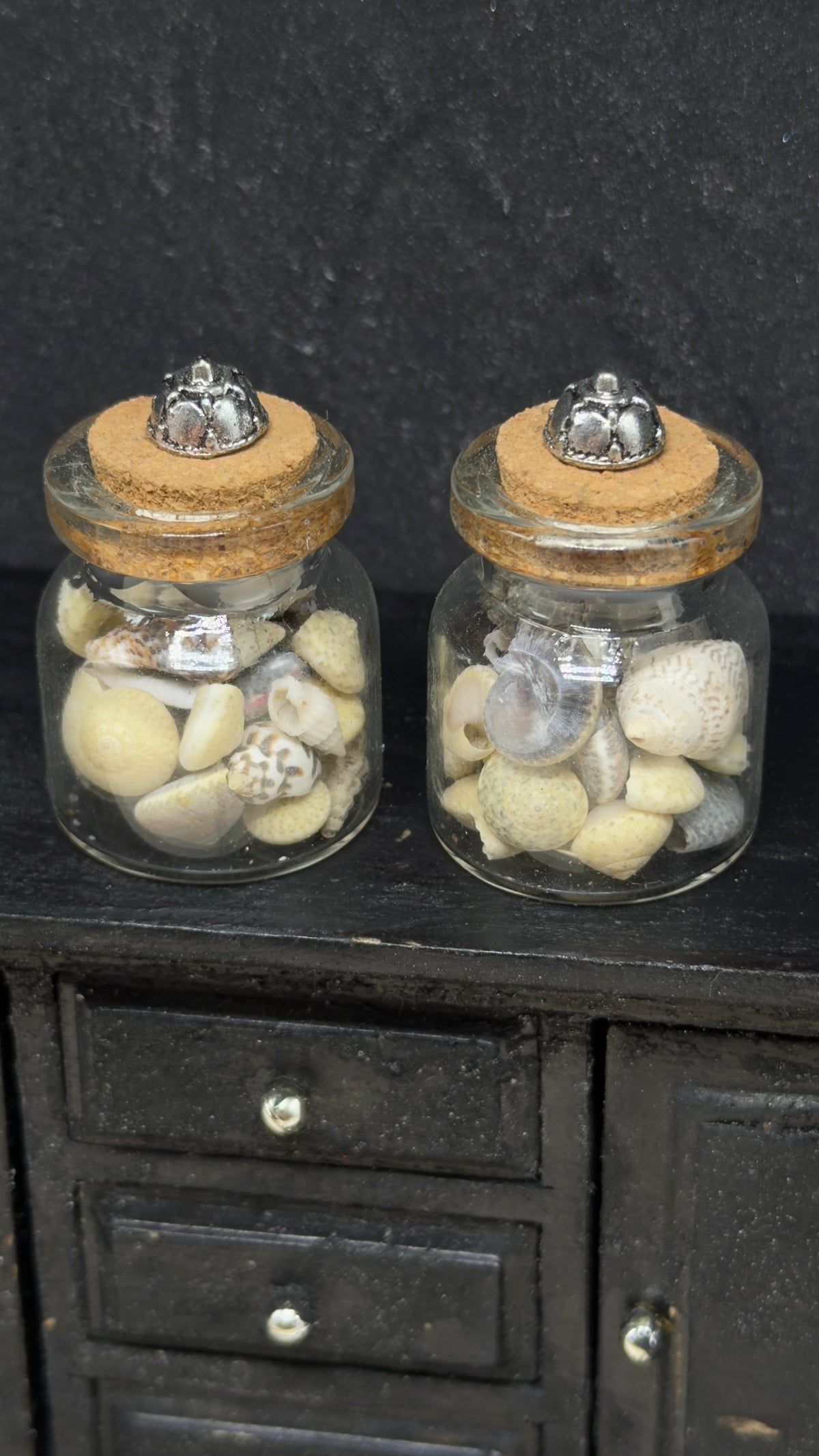 Miniature Jar of Shells for Dollhouse Decor