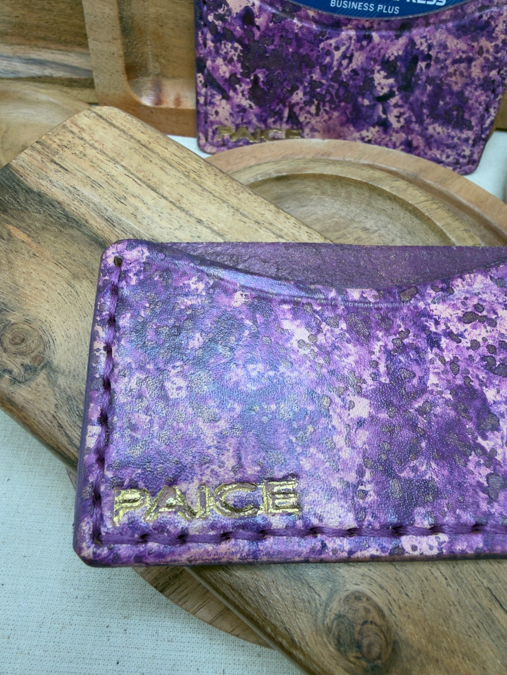 PAICE Purple Marbled Skinny Card Wallet