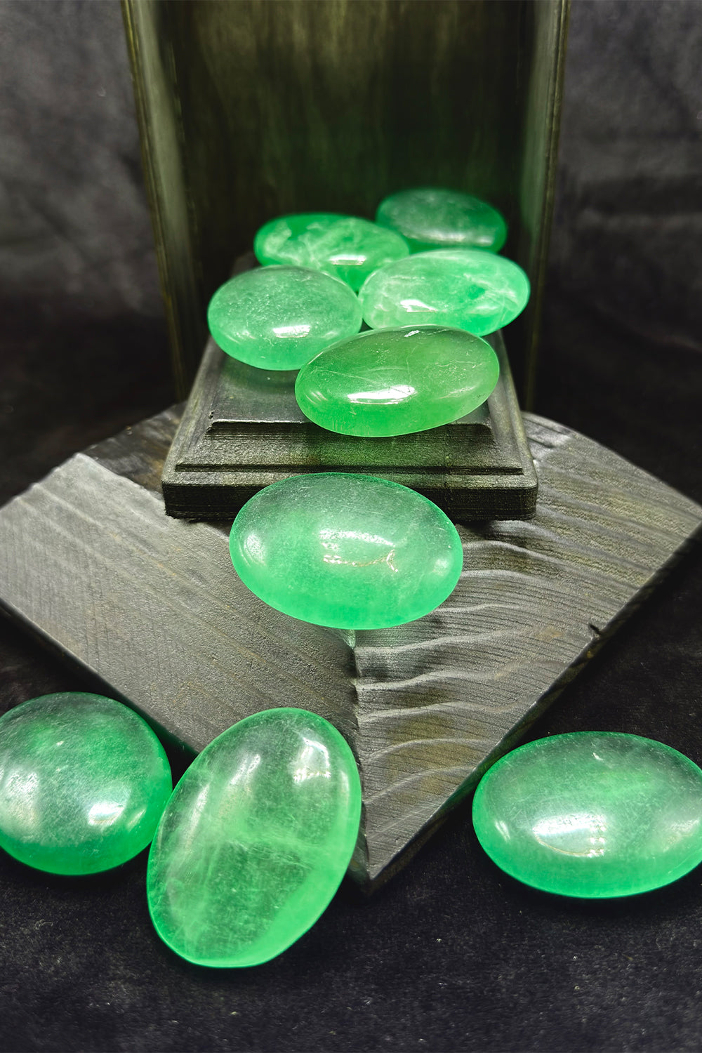 Green Fluorite Palm Stone