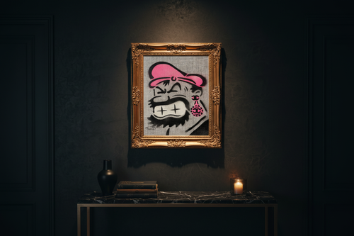 Brutus in Chanel - Gold Frame Landscape