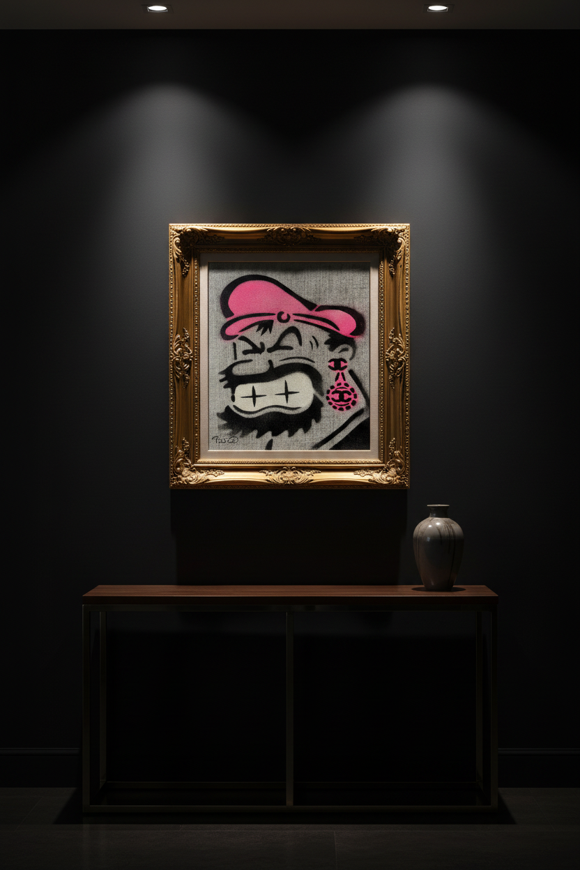 Brutus in Chanel - Gold Frame Portrait
