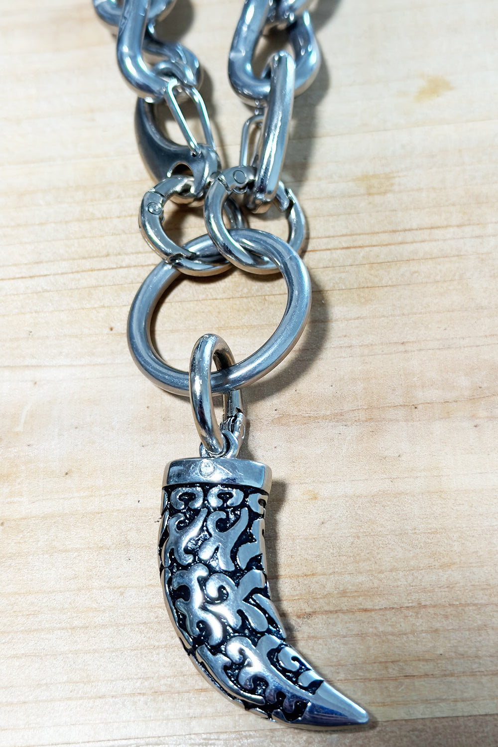 Men's Stainless Steel Claw Pendant Necklace