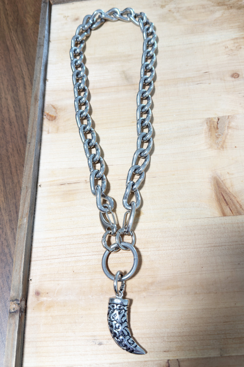 Men's Stainless Steel Claw Pendant Necklace