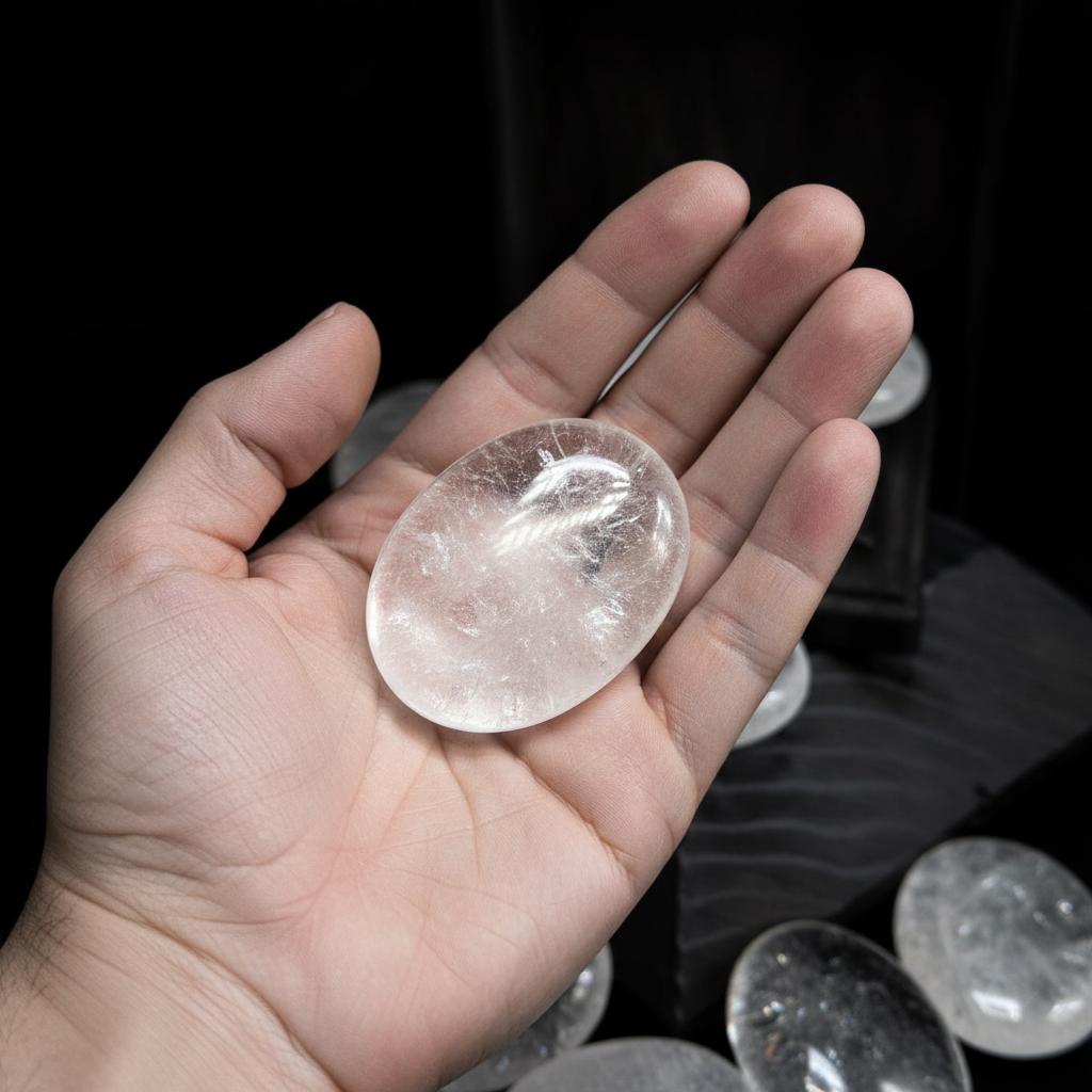 Clear Quartz Palm Stone