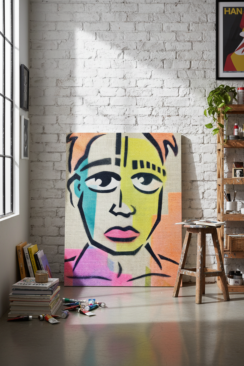 Colorblock Portrait — Creative Studio Mockup