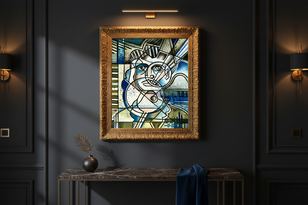Cubist Art - Gold Frame Landscape