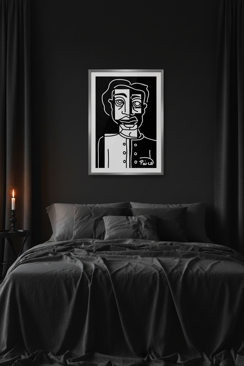 Duality Portrait — Dark Bedroom
