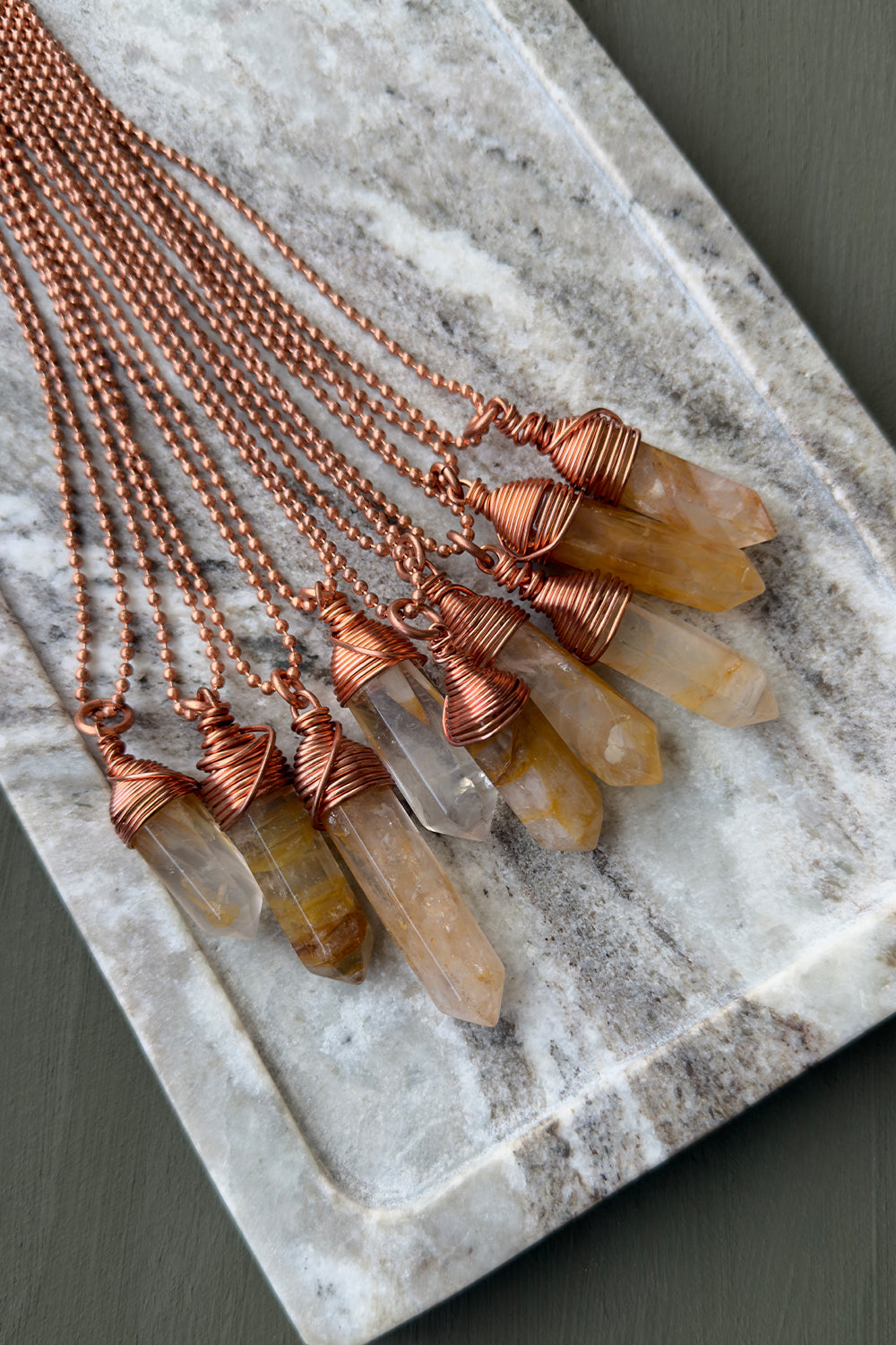 Fire Quartz Point Necklace