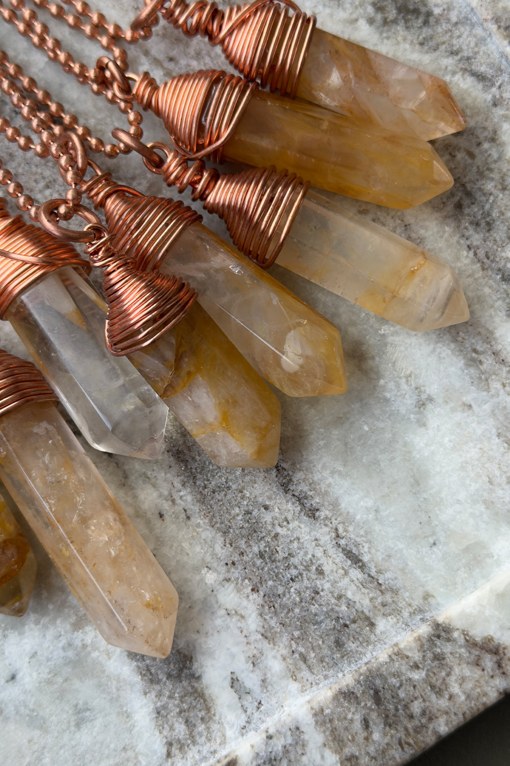 Fire Quartz Point Necklace