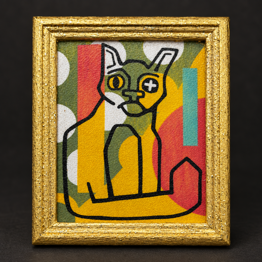Framed artwork close-up