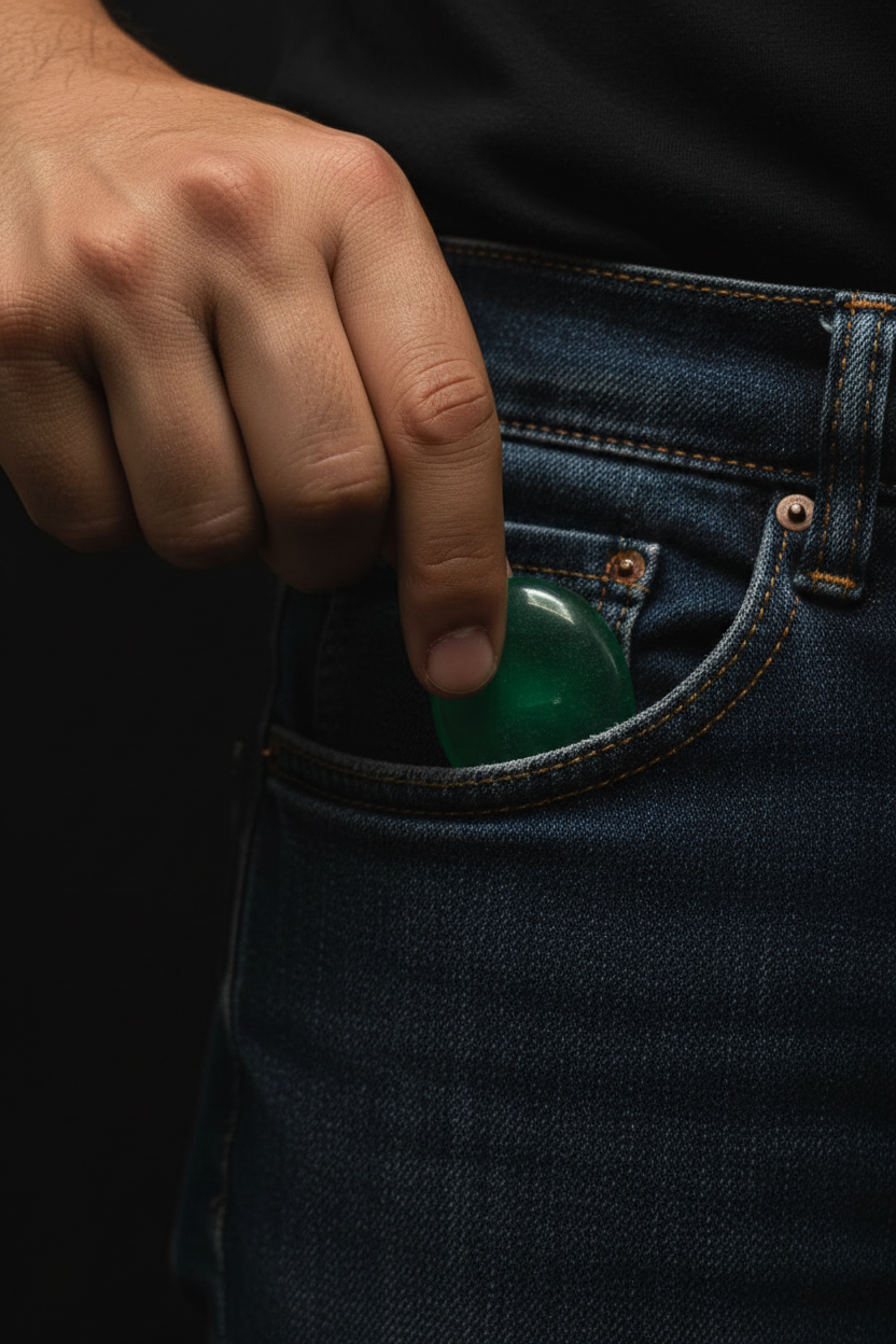 Green Fluorite Palm Stone Lifestyle