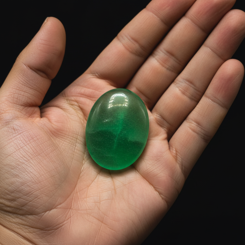 Green Fluorite Palm Stone