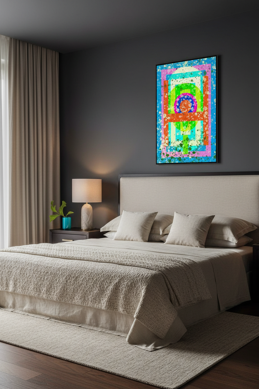 Moody bedroom product photo