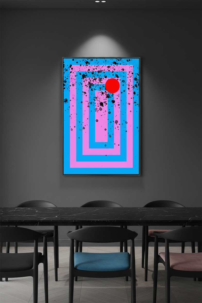 Moody dining room interior product photo
