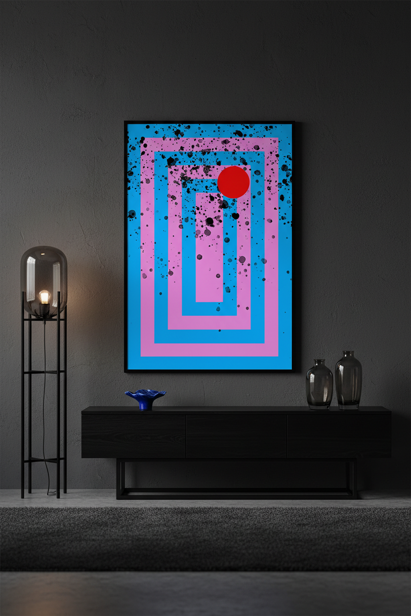 Moody living room interior product photo