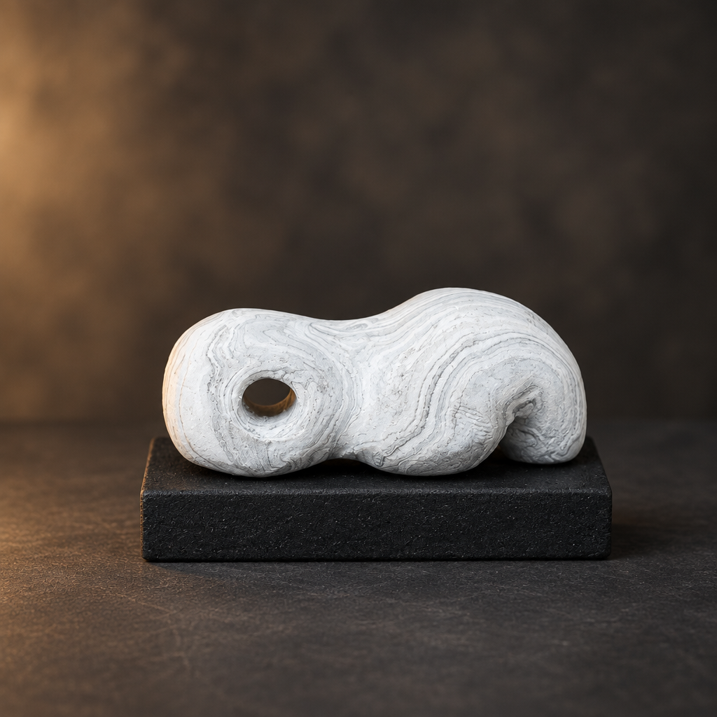 Moody option for the miniature white sculpture