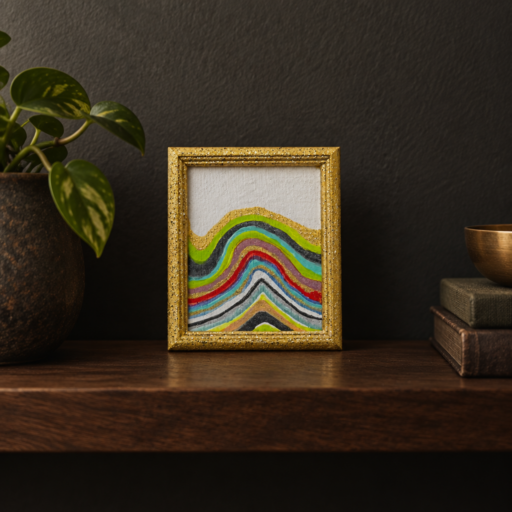 Moody shelf view