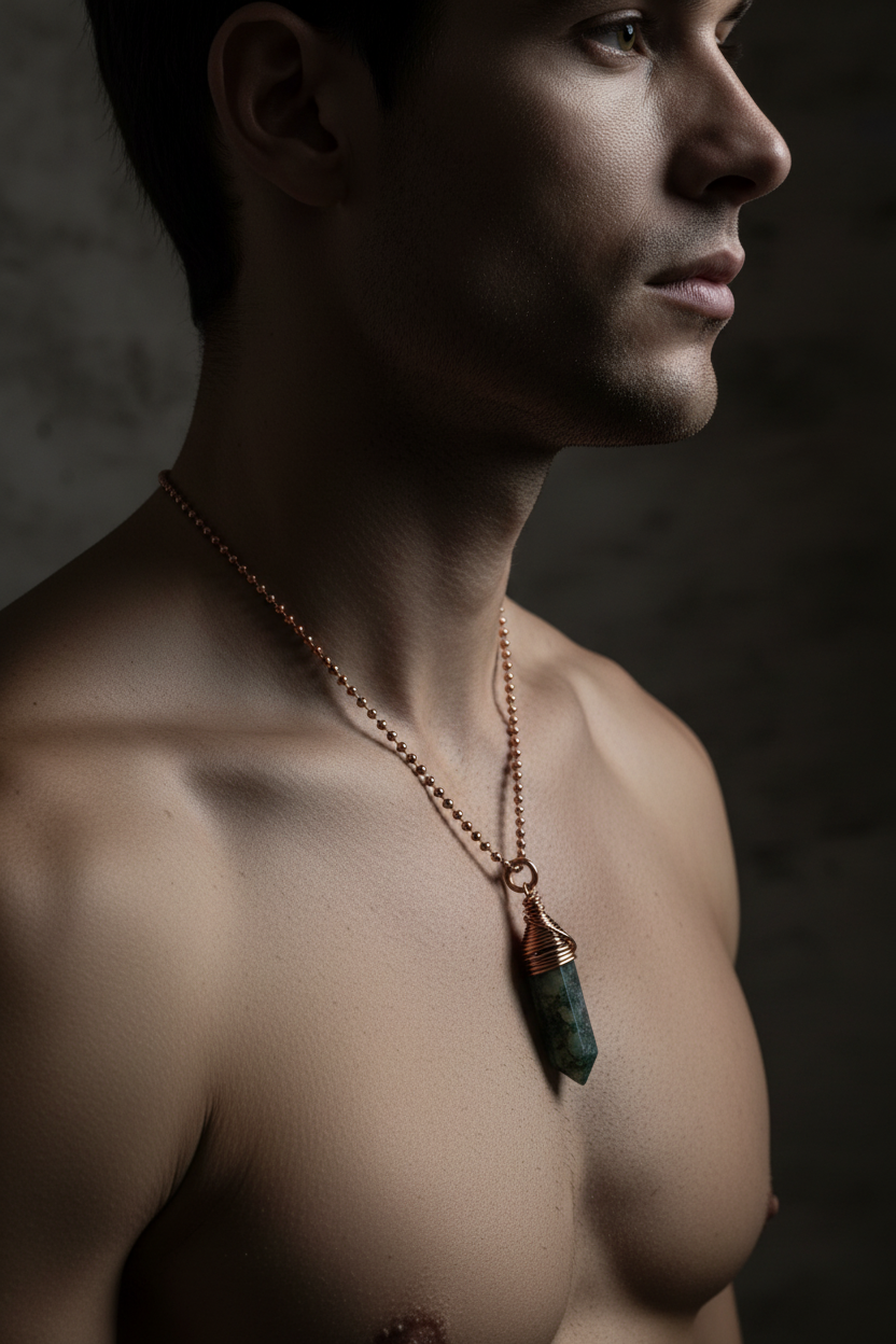 Moss Agate - Side Profile