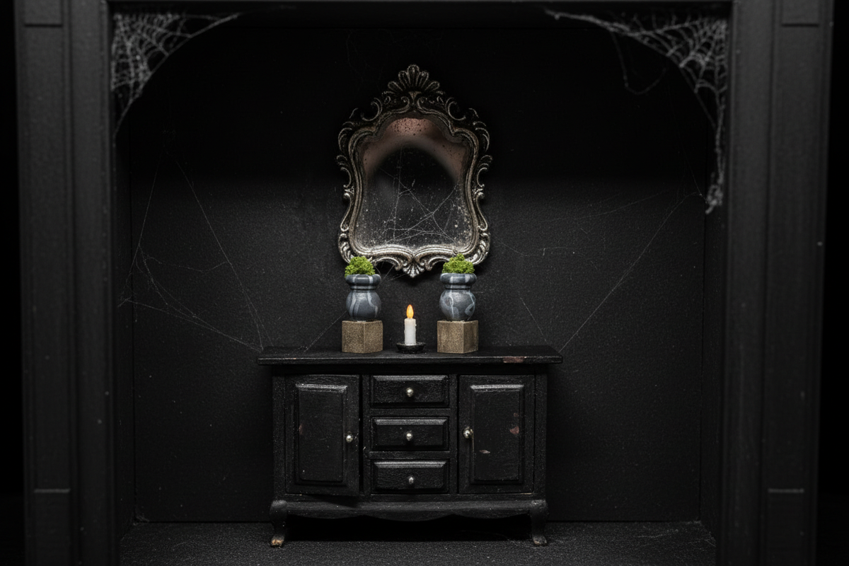 Moss Pot Pair — Dollhouse Entry Table