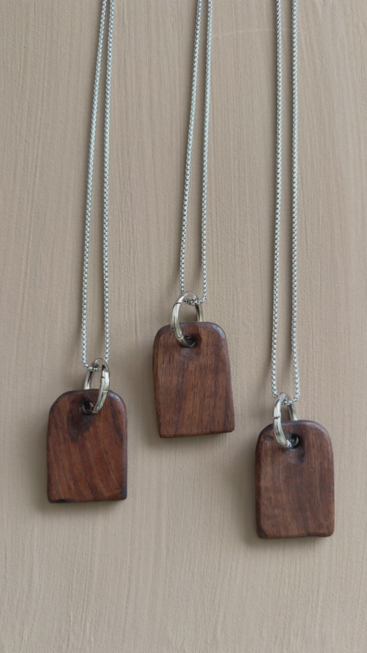 Men's Black Walnut Dog Tag Necklace