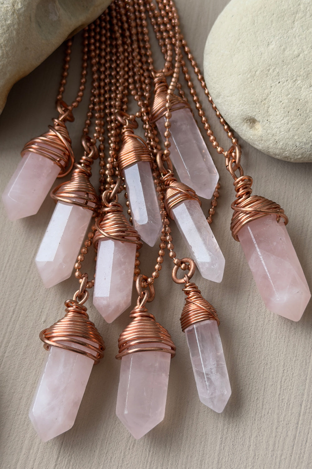 Rose Quartz Point Necklace