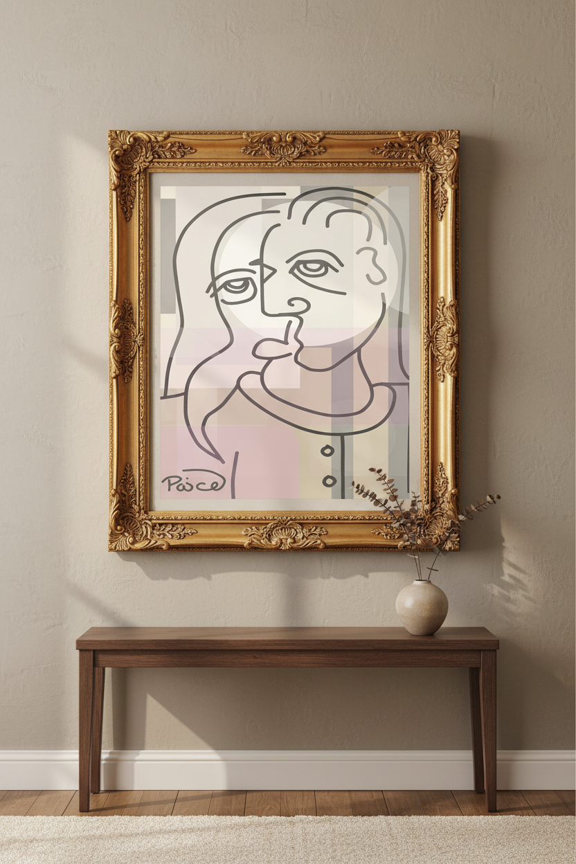 Sassy Kiss - Gold Frame Portrait