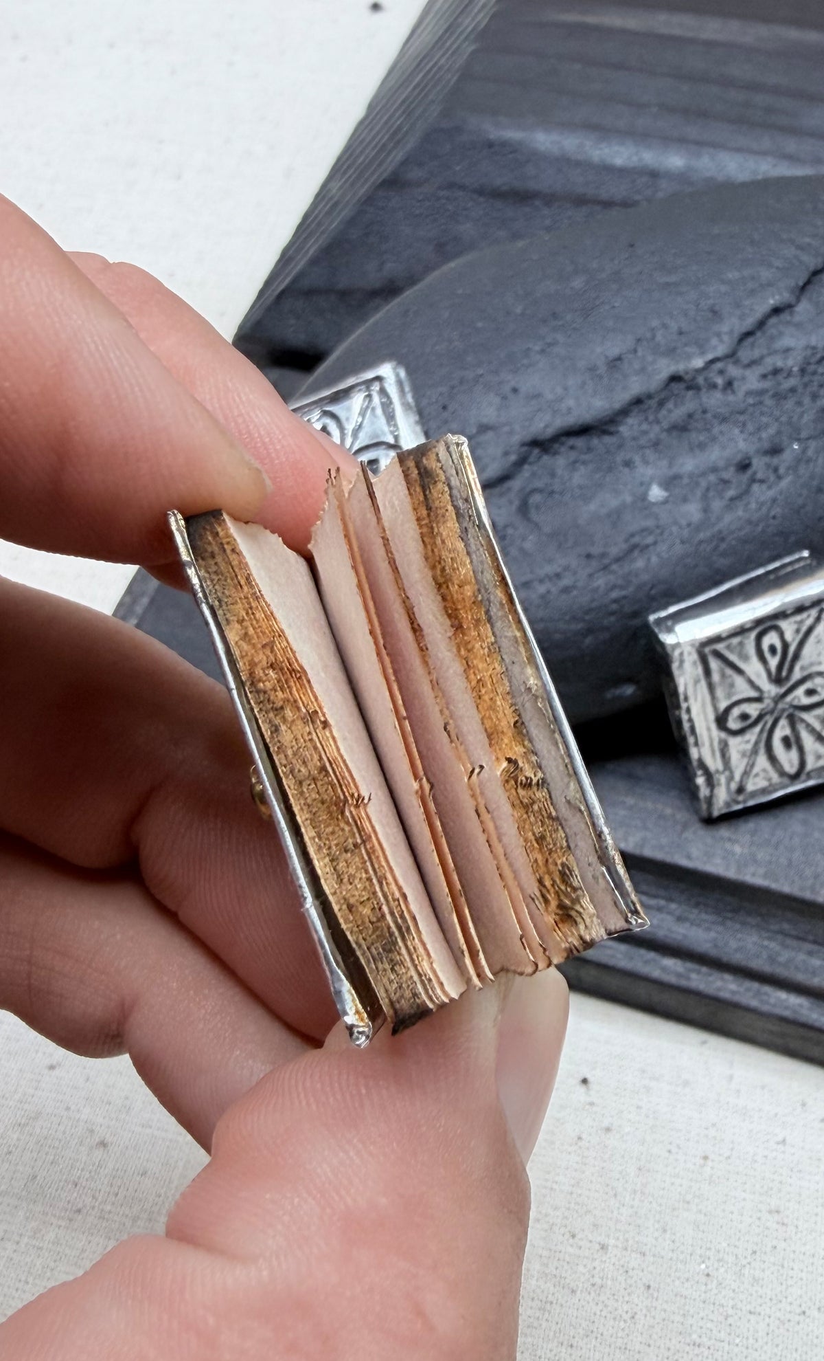 Miniature Silver Book Set