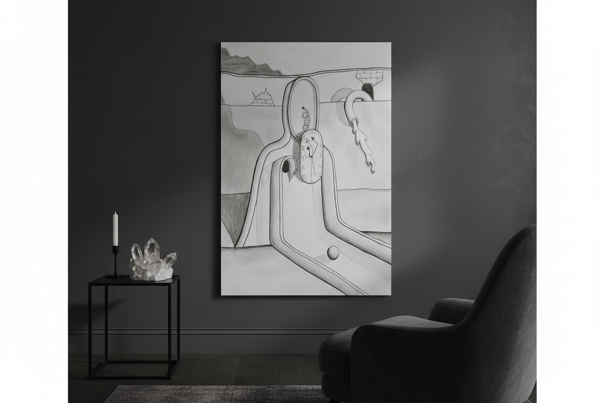 Surrealist Print — Dark Luxury Room Lifestyle